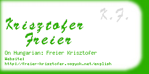 krisztofer freier business card